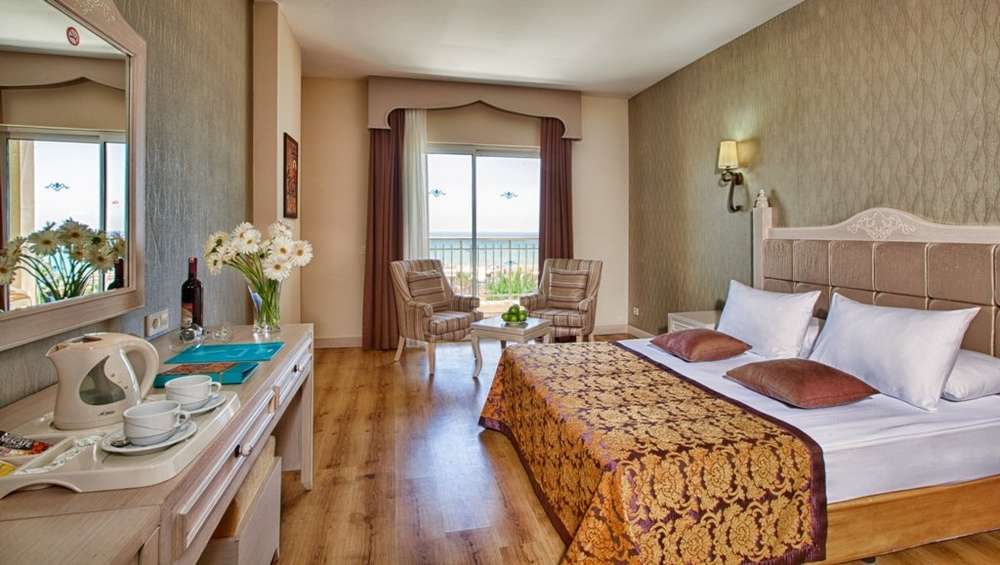 hotel room double bed