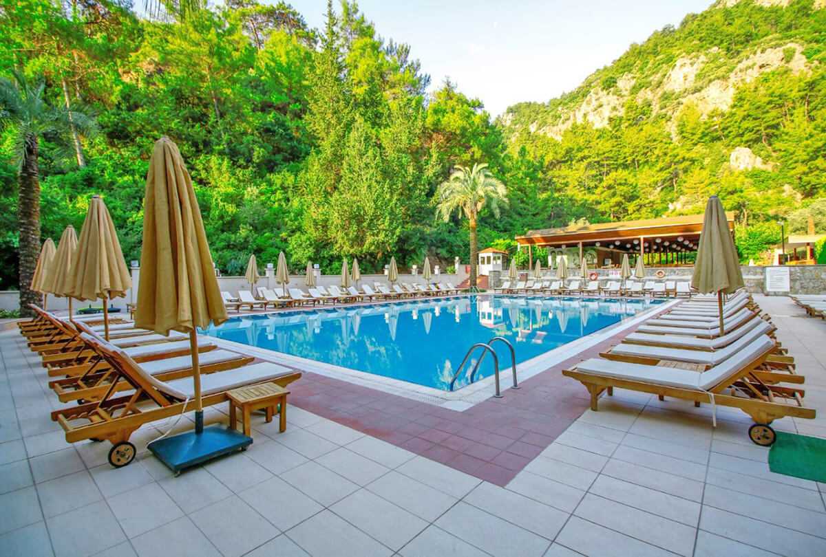 pool area julian forest dalaman turkey