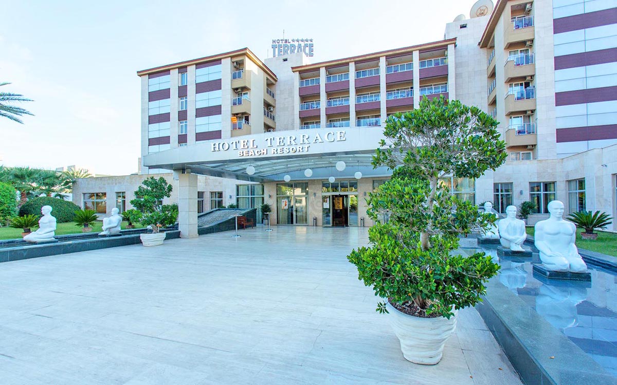 entrance terrace beach antalya turkey