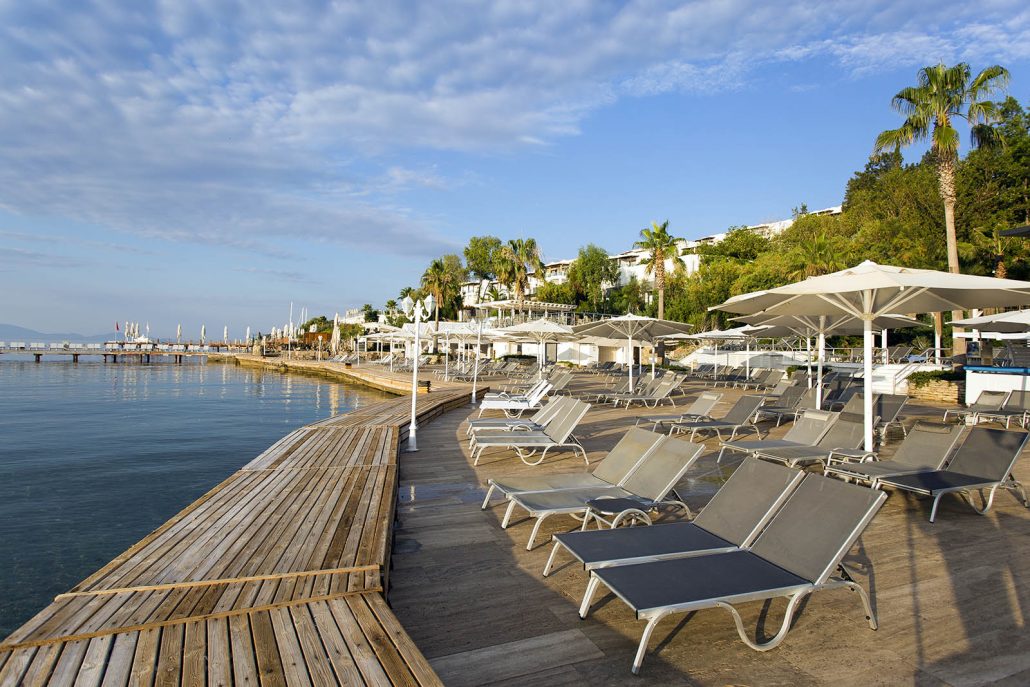 sunbeds isis hotel bodrum turkey