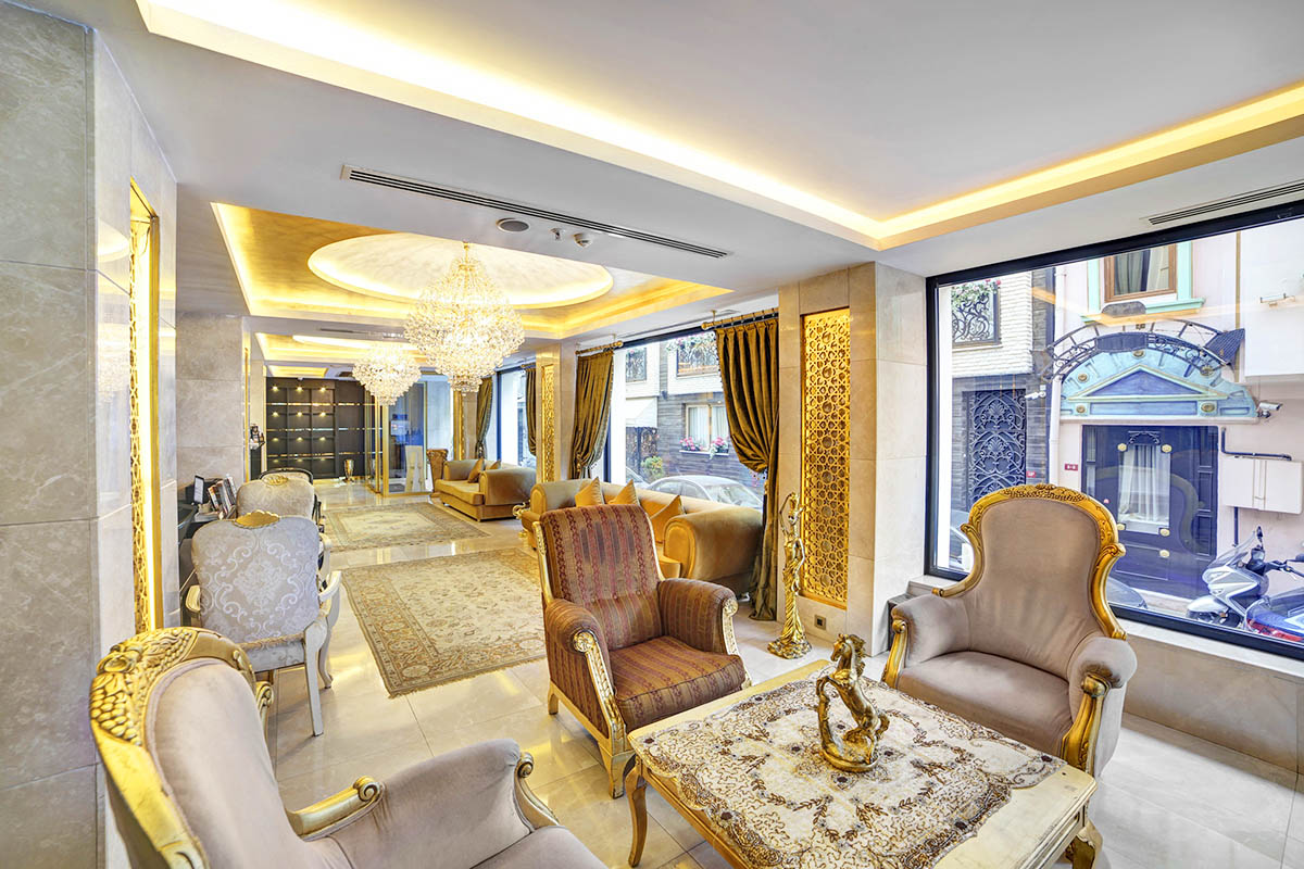 lobby lounge great fortune hotel istanbul turkey